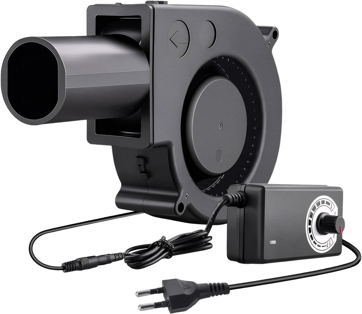 Turbine Ventilator - Zwart - 97 x 94 x 33 mm - Verstelbare 12V Ventilator voor BBQ, Camping en Ventilatie