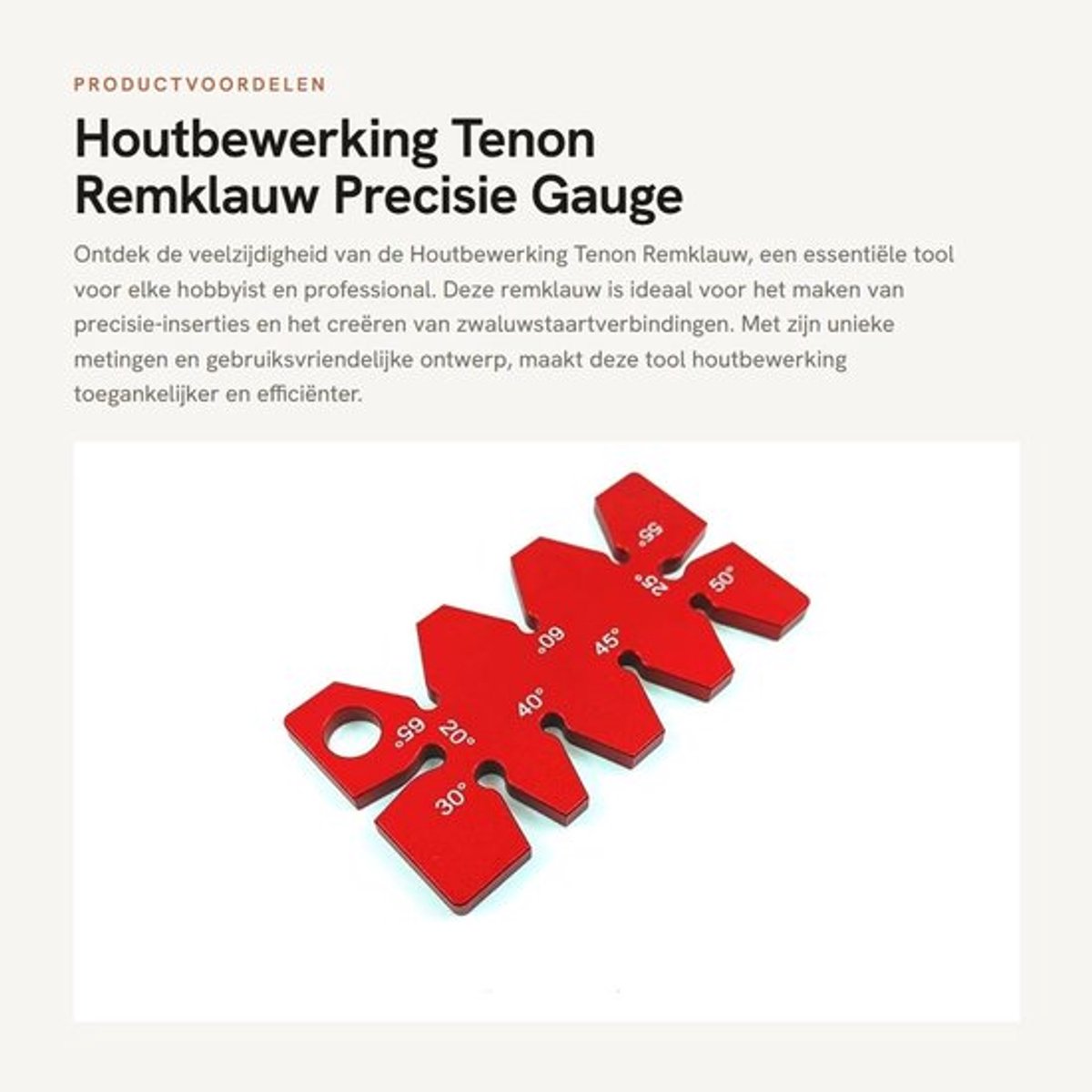 Tenonremklauw Metrische Precisie - Houtbewerking - Accessoire Tafelmachine - Duurzaam - Lichtgewicht - Eenvoudig in gebruik - Meetinstrument
