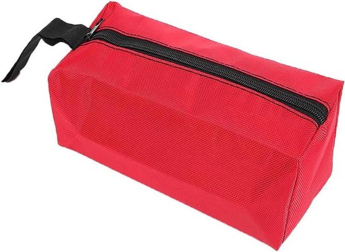 Gereedschapshouder Buidelzak - Multi-Purpose Oxford Canvas Rits Tool Bag voor Schroevendraaier, Moersleutel, Tang en andere gereedschappen - S Rood