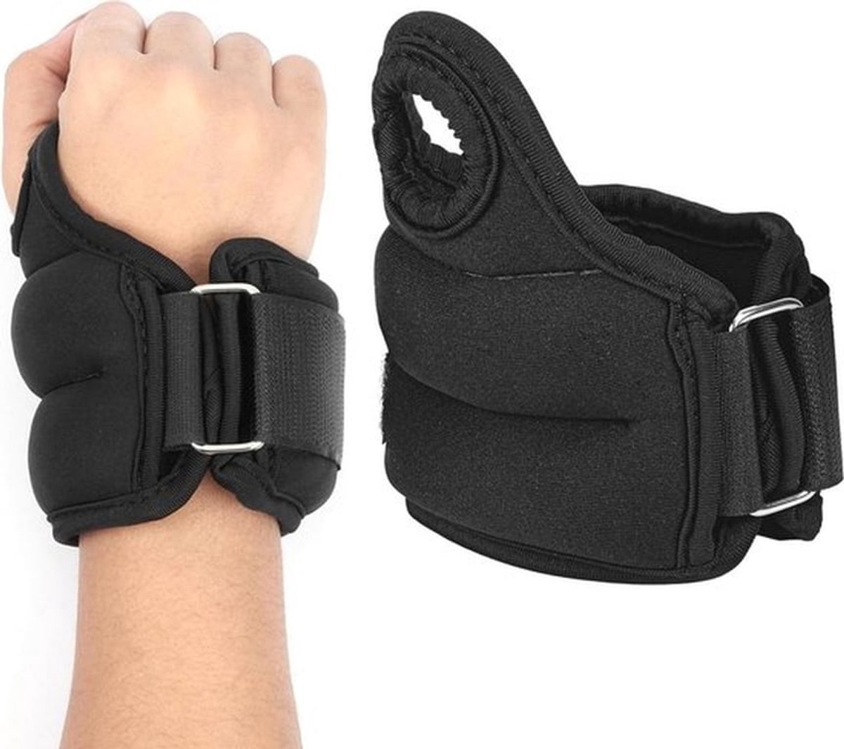 - Pols- enkelgewichten - Yoga Fitness Training - Zwart - Dames en heren - Pilates gewicht - Geschikt voor thuisgebruik - Set van 2 - 0,5 kg