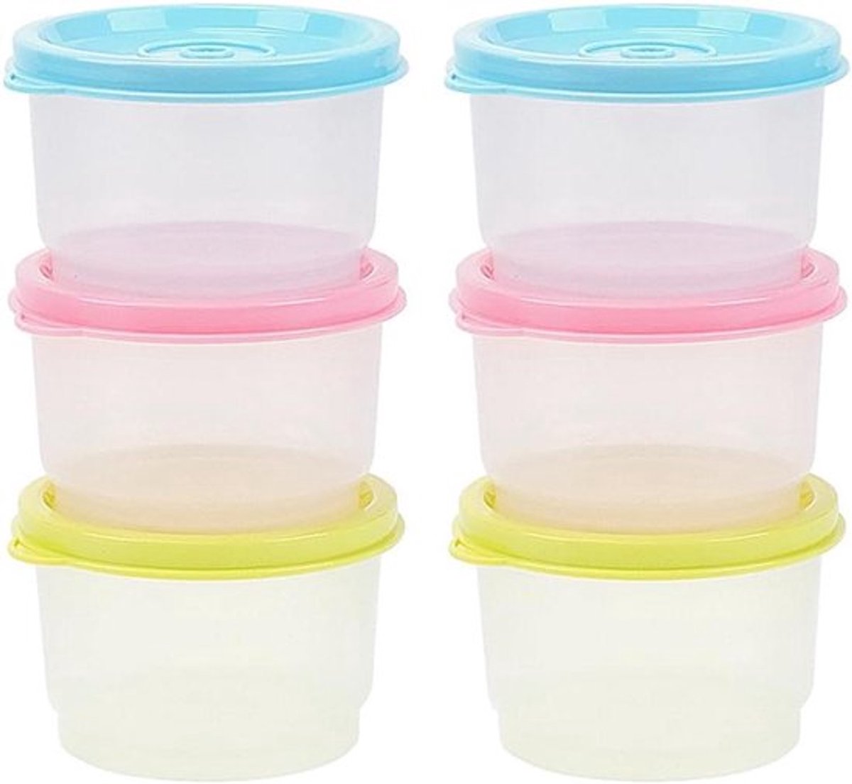 - Voedselbewaarcontainers - Saladedressing - 160 ml - Miniblikje - Sauscontainers - Voedselopslag - Geschikt voor - Deksels - 6 delig
