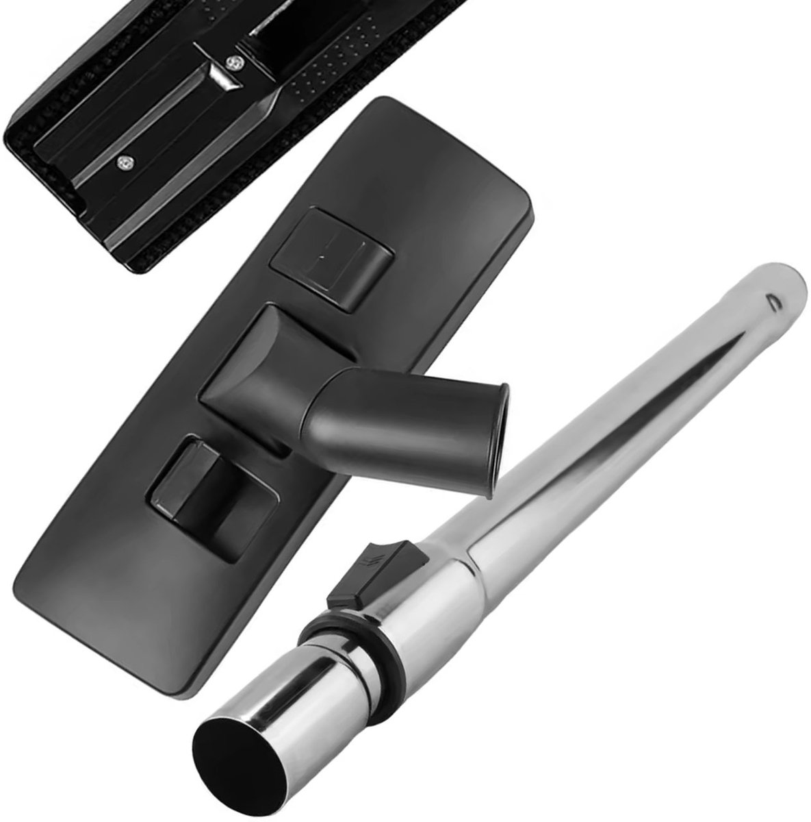Rosfix Vloerzuigmond Set Vervanging - 2-in-1 Vloerborstel Telescopische Buis - DN32 26cm