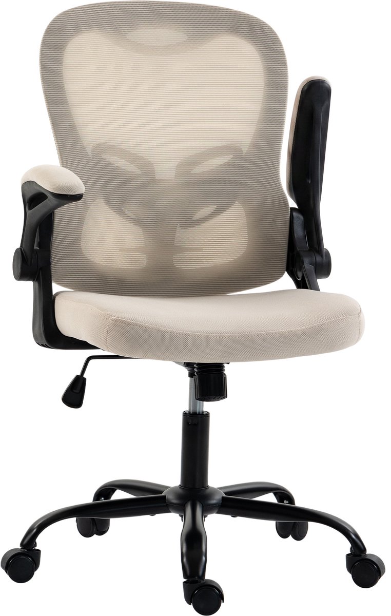 HOMCOM bureaustoel - Mesh (100% polyester) - 62 x 58 x 110,5 cm - Beige