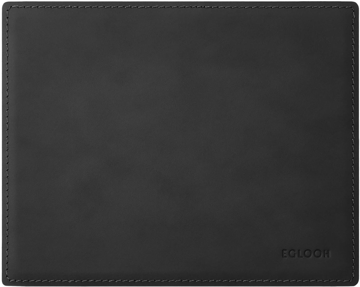 Solidchoice - Elegante Leren Muismat van 25x20 cm, Zwart