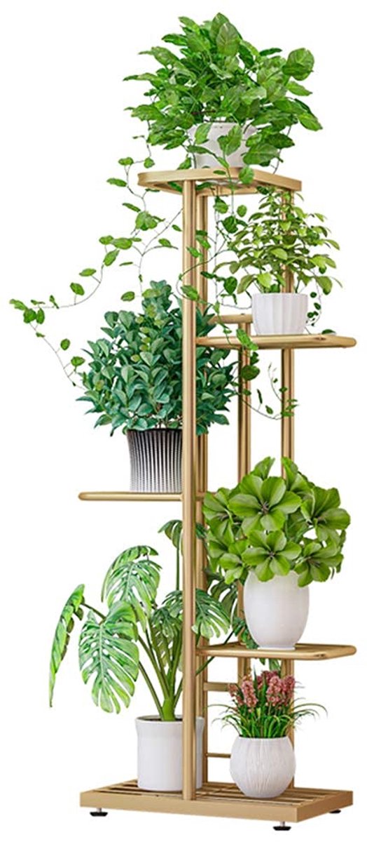 Famanu – 5-verdiepingen metalen plantenstandaard, meerdere bloempothouderplanken, opbergorganizer voor binnen en buiten, ideaal voor balkon of tuin, een praktische oplossing voor uw planten