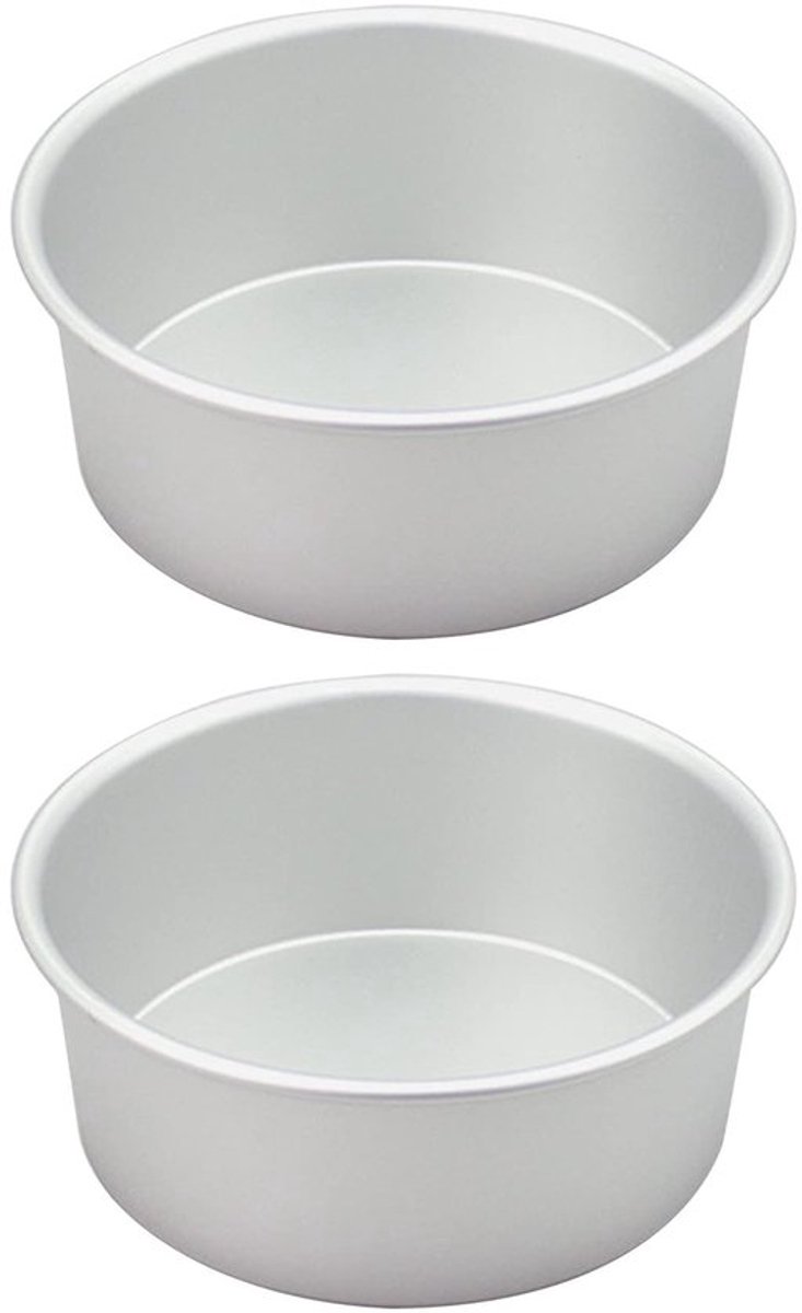 Bakvorm Set van 2 - Ronde Bakvormen - Roestvrij Staal - Taartvorm 23 cm - Vervormingsbestendig - Eendelig Design