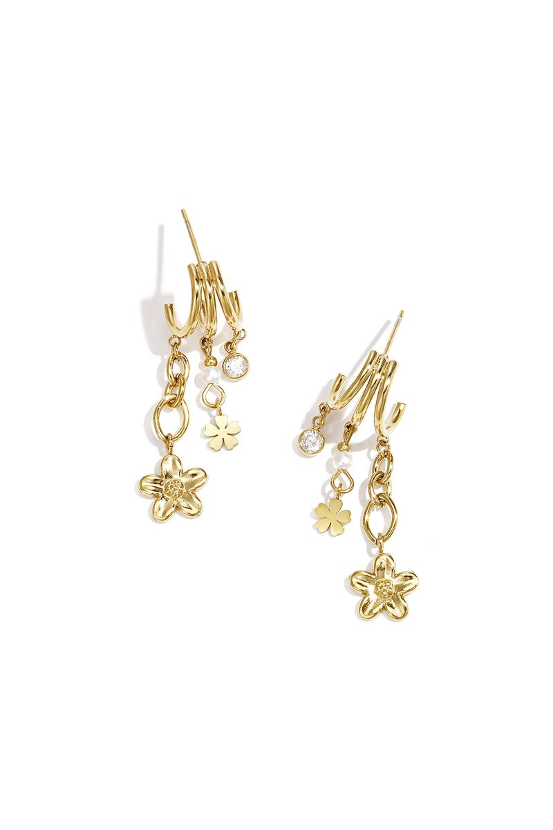 Carys - Schelp Oorbellen - Stainless Steel - - Goud