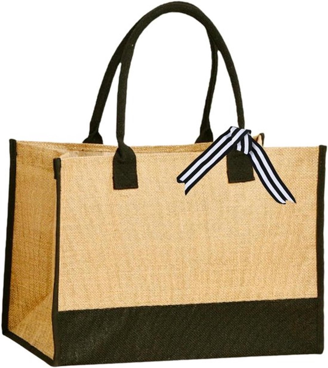 Canvas draagtas - Grote capaciteit, reizen schoudertas en handtas voor vrouwen - Herbruikbare boodschappentas voor strand - 43 x 30 x 20 cm.