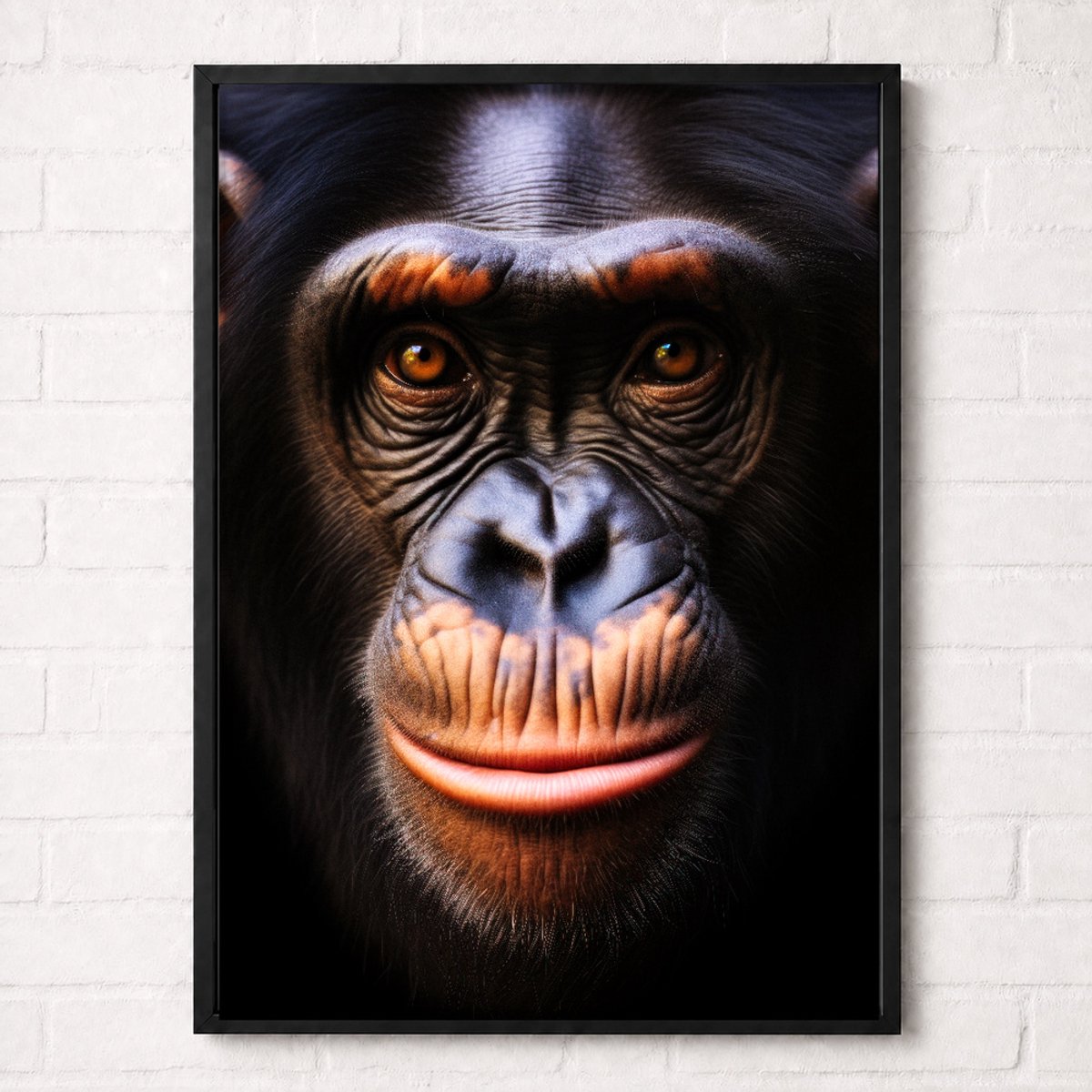 Chimpansee Poster - Wildlife Portrait Collection - Dieren Posters - A1+ 61 x 91,5 cm