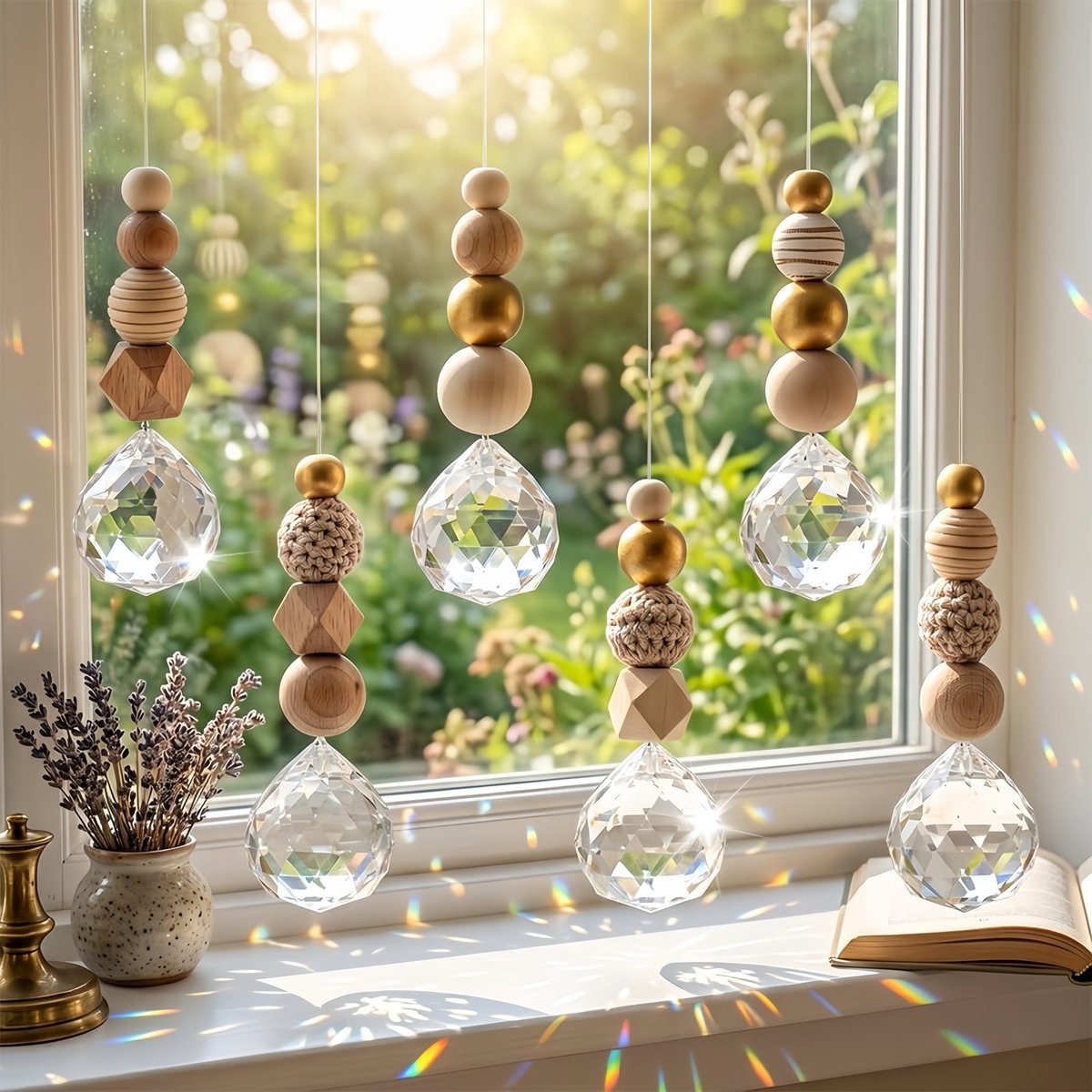 Claoner Zonlichtvanger raam - 6 stuks - Kristal - Nordische stijl - Hangende decoratie - Kerst