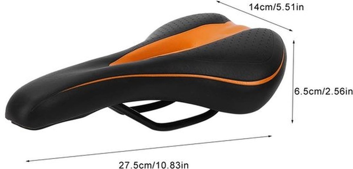 Fietszadel Waterdicht - Comfortabel/Ergonomisch - Stevig Stalen Frame - Veilig Bevestigd - Geschikt voor Mountainbike - Minimaliseert Wrijving - Fietsstoel