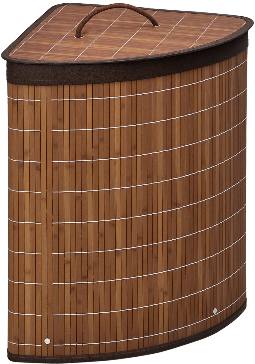 HOMCOM Wasmand - Bamboe - 38x38x57cm - Bruin