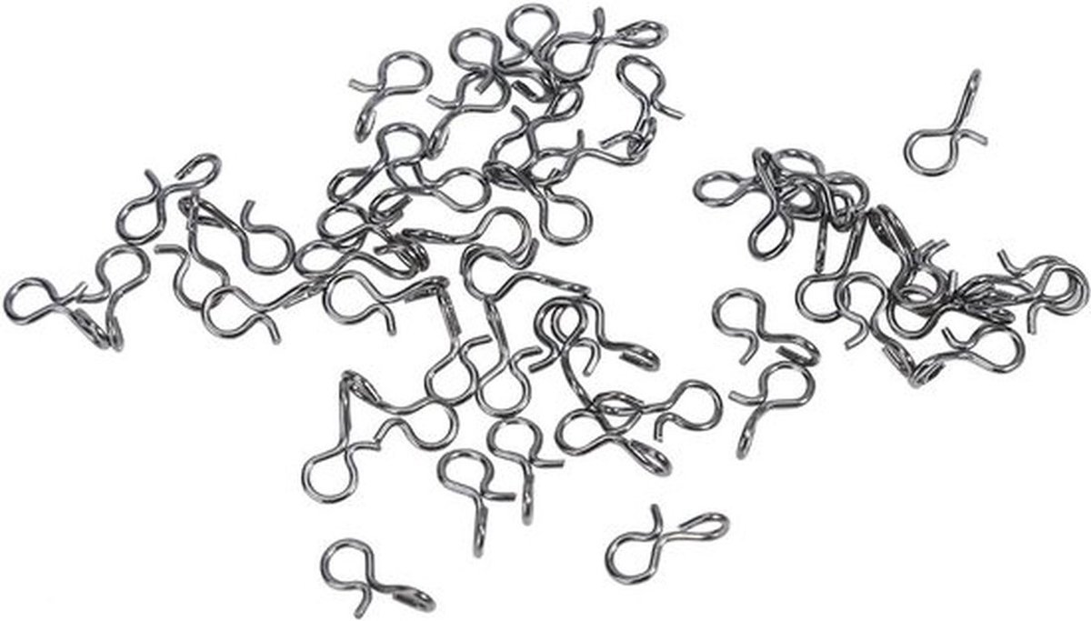 Vliegenhaken, 50 stuks, zwart roestvrij staal, vliegenhaken, krullen, snelwisselen, vissen