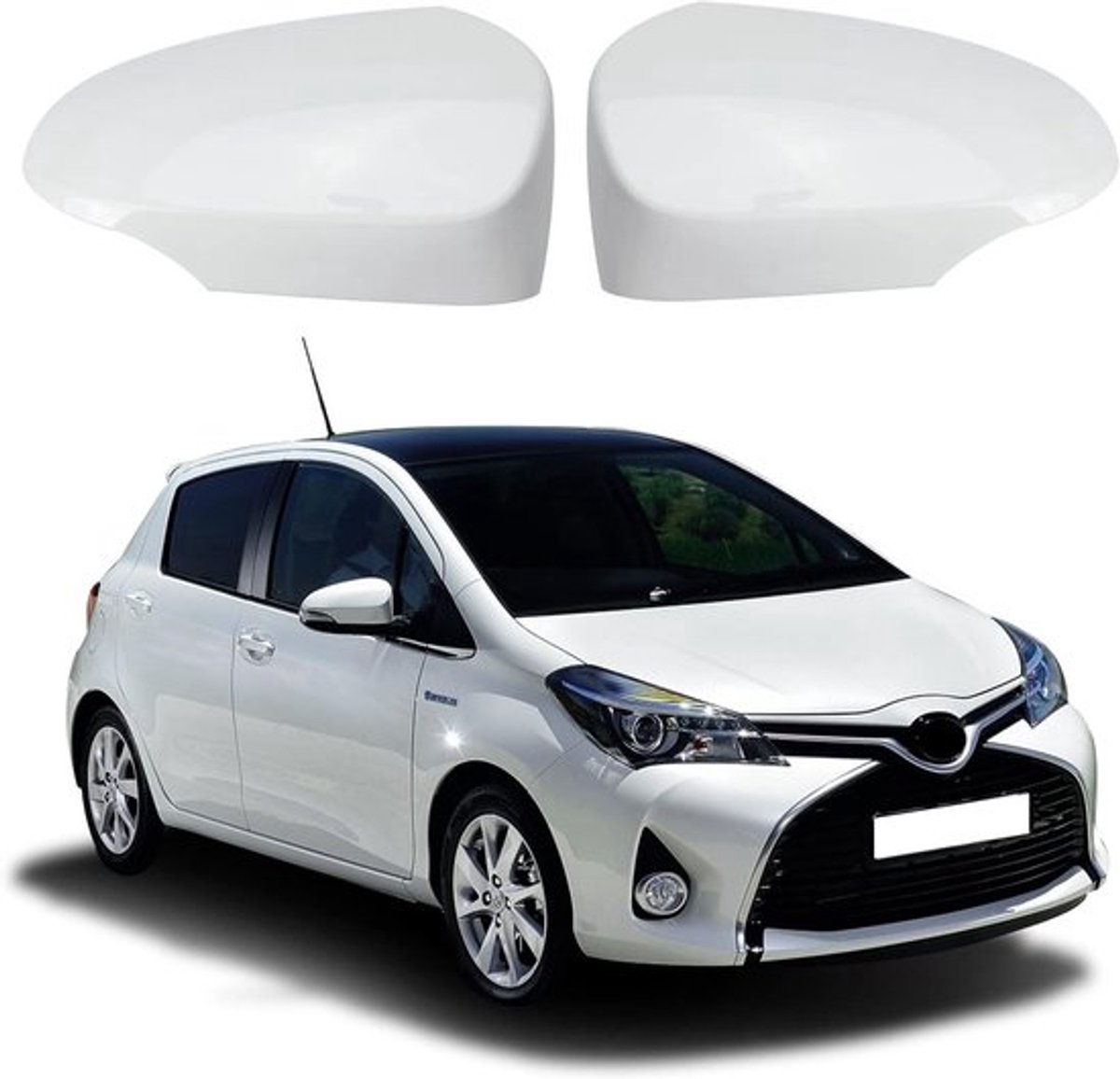 Zijspiegel Covers voor Auto, 1 Paar Zwarte Deurkappen voor Toyota Yaris 2012-2019, Perfecte Bescherming en Stijlvolle Upgrade