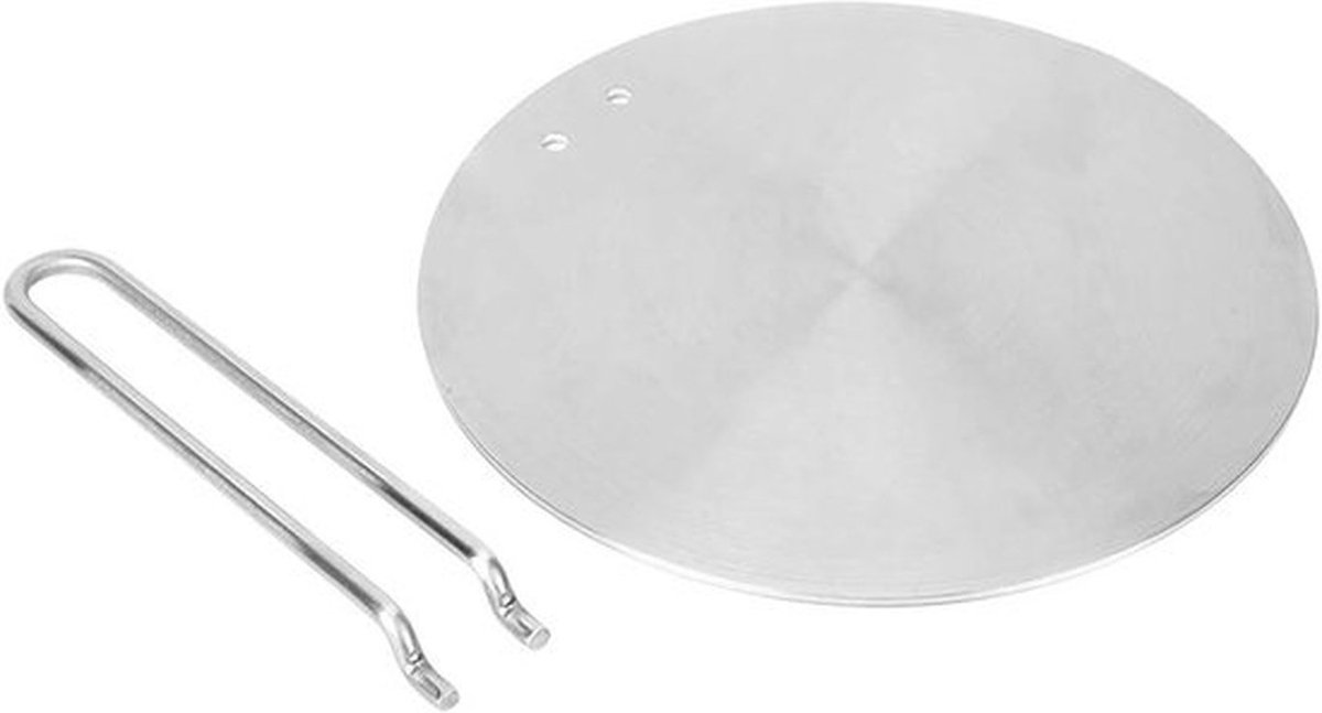 Verwarmingsplaat van RVS voor inductiekookplaten - Thermische adapter voor efficiënt koken en verwarmen (22 cm)