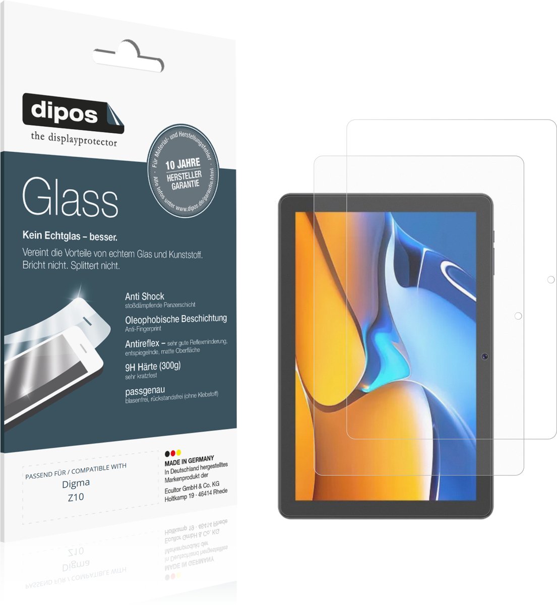 dipos – 2x Matte Pantserfolie geschikt voor Digma Z10 | 9H Screenprotector