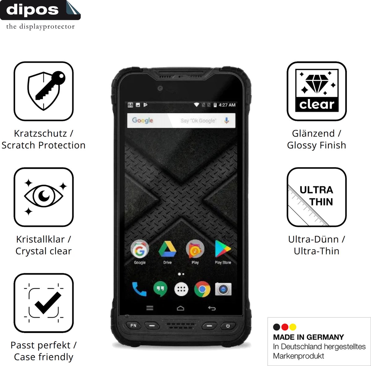 dipos – 4x Beschermfolie geschikt voor Zebra Xplore M60 | Krasbestendige & heldere Screenprotector Ultra-Thin