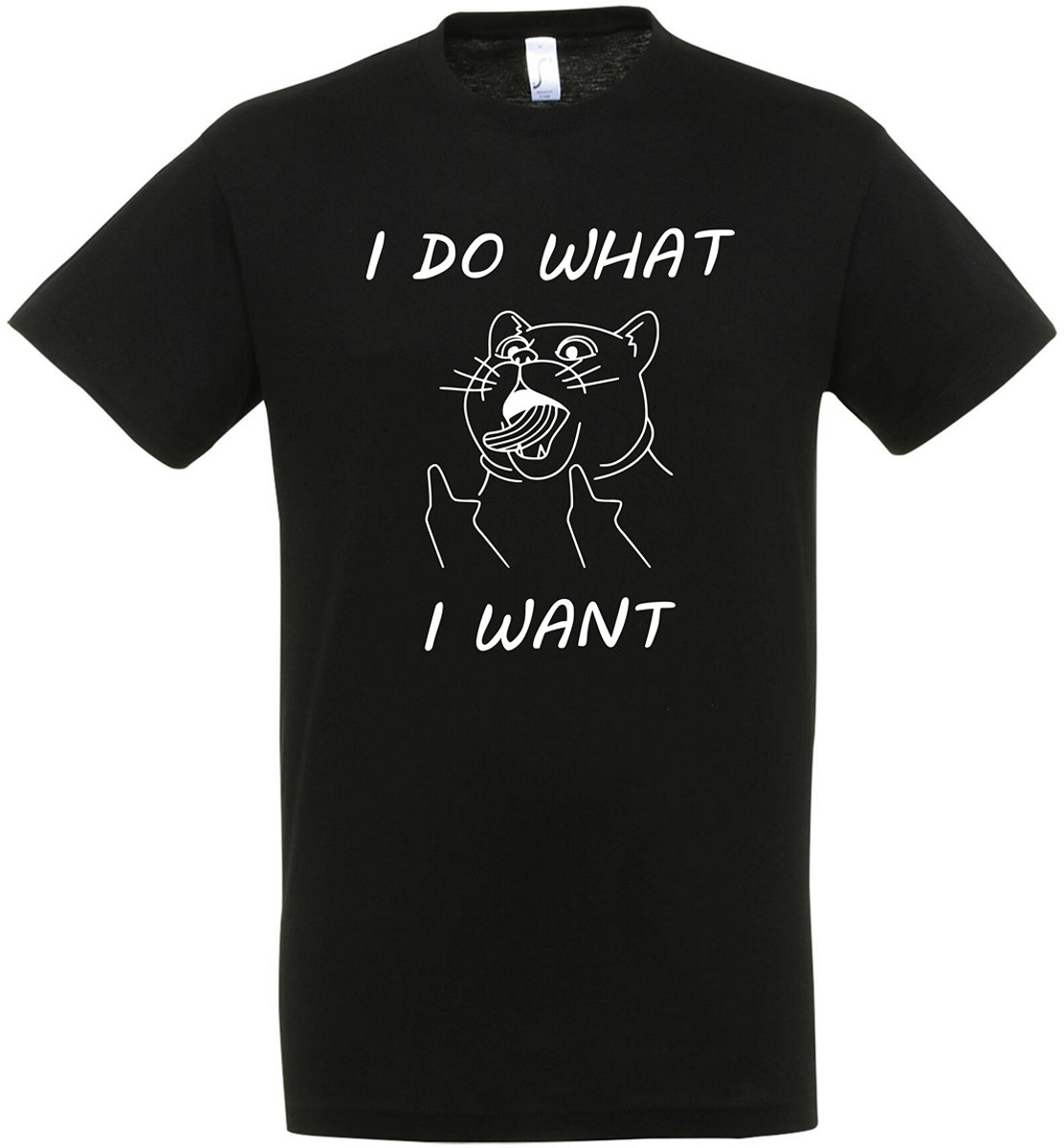 I Do What I Want T-shirt - Heren Dames Unisex - cadeau - Katten T-shirt - Cat - Meme - Kat - Grappige T-shirt’s - Origineel Cadeau - Zwart - Funny - Grappig - Maat XL