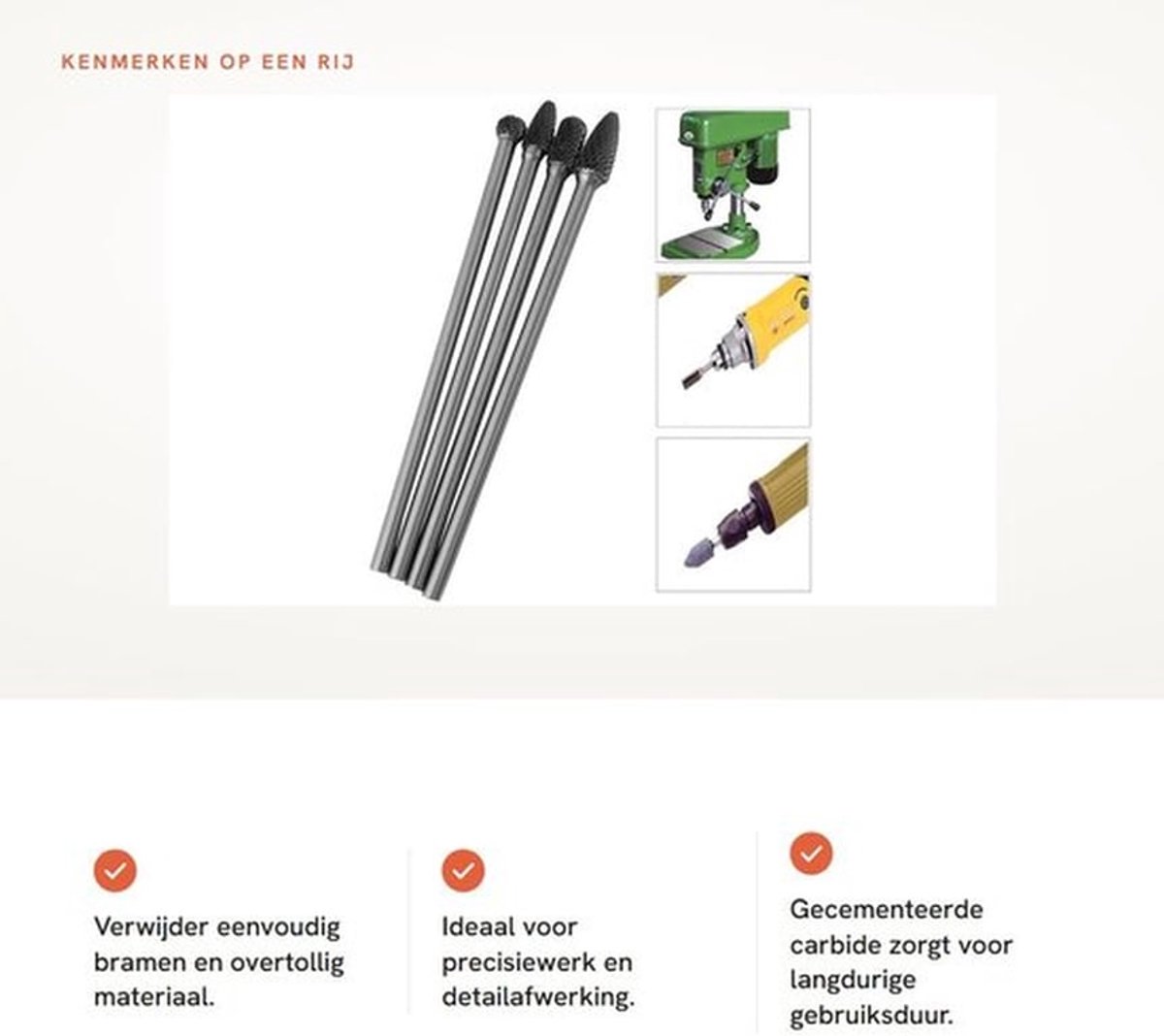 Roterende Burr Set - 4 Stuks - Voor Metalbewerking - 6mm Schacht - Gecementeerde Carbide - Ideaal Voor Vijlwerkzaamheden - Geschikt Voor...
