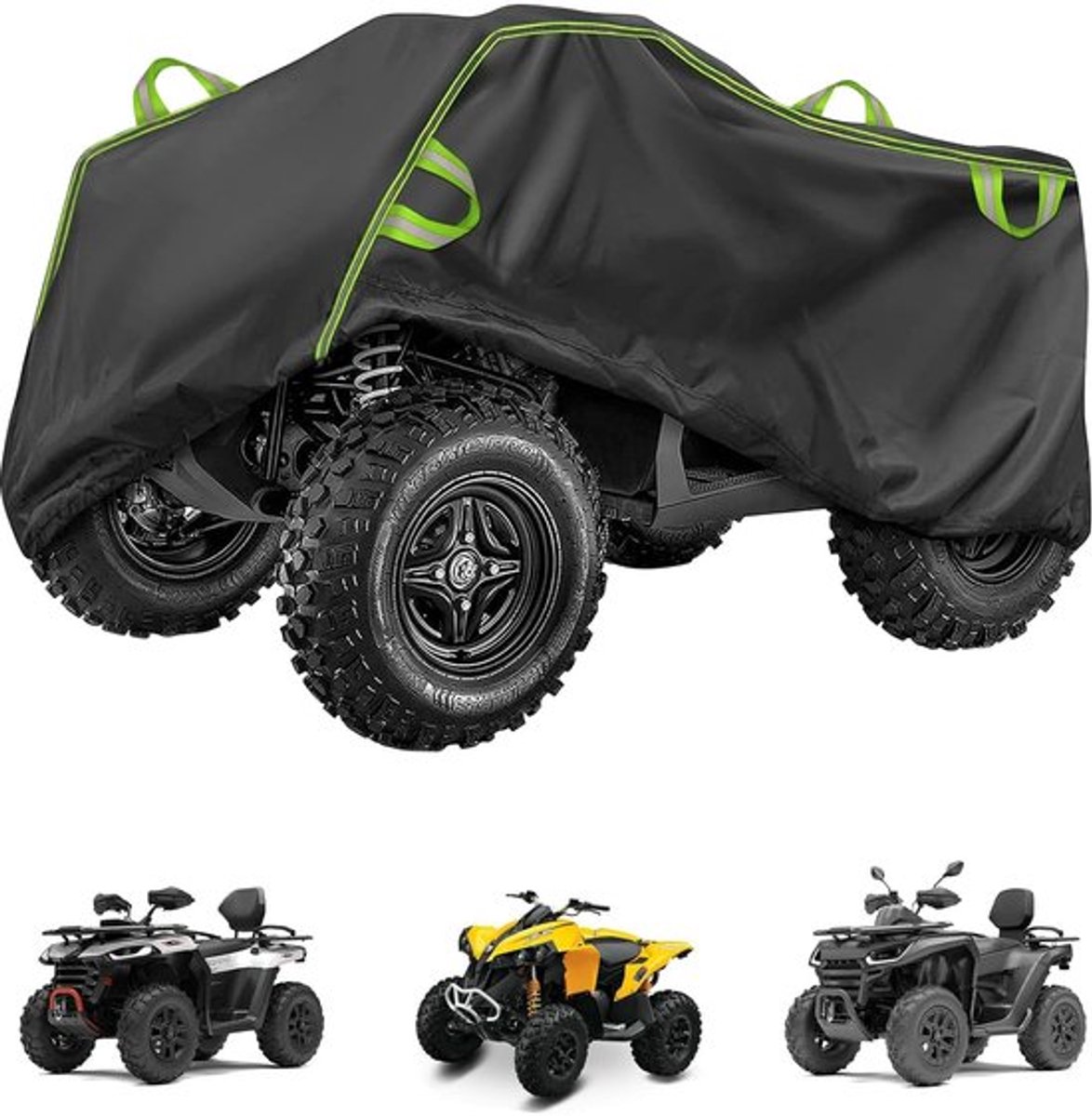 Quad afdekzeil, ATV, afdekking, voertuigbescherming, Oxford-stof, heavy duty en waterdicht, outdoor voertuig afdekzeil, vuilafstotend, uv-bescherming (200 x 106 x 95 cm)