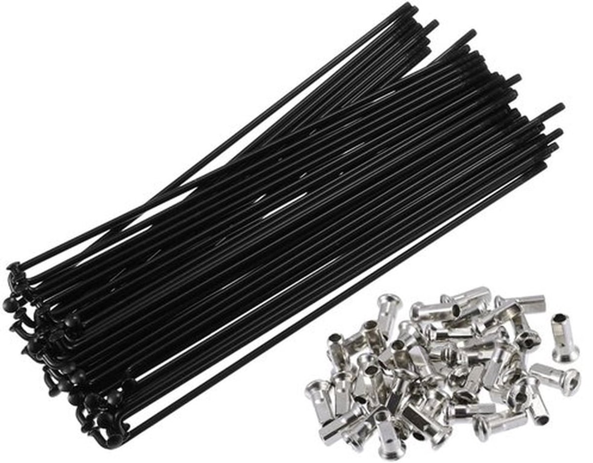 Spare Part 40 Stuks - Fietsspaakset - Carbon Staal - 160mm Lengte - Met Nippels - Zwart - Schokbestendig - Fietsspaak
