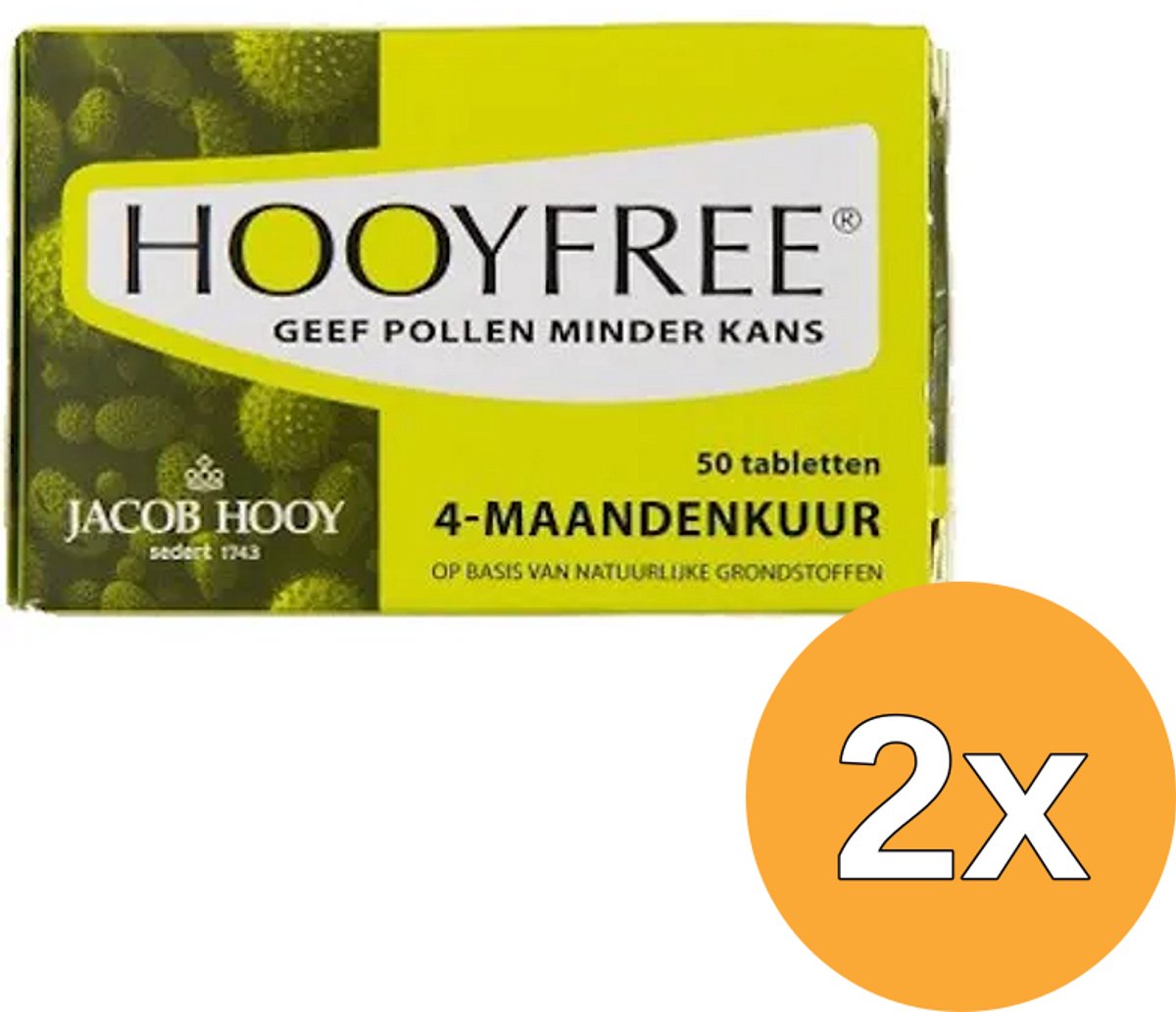 2x Jacob Hooy Hooyfree 4 Maanden (50 Tabletten)