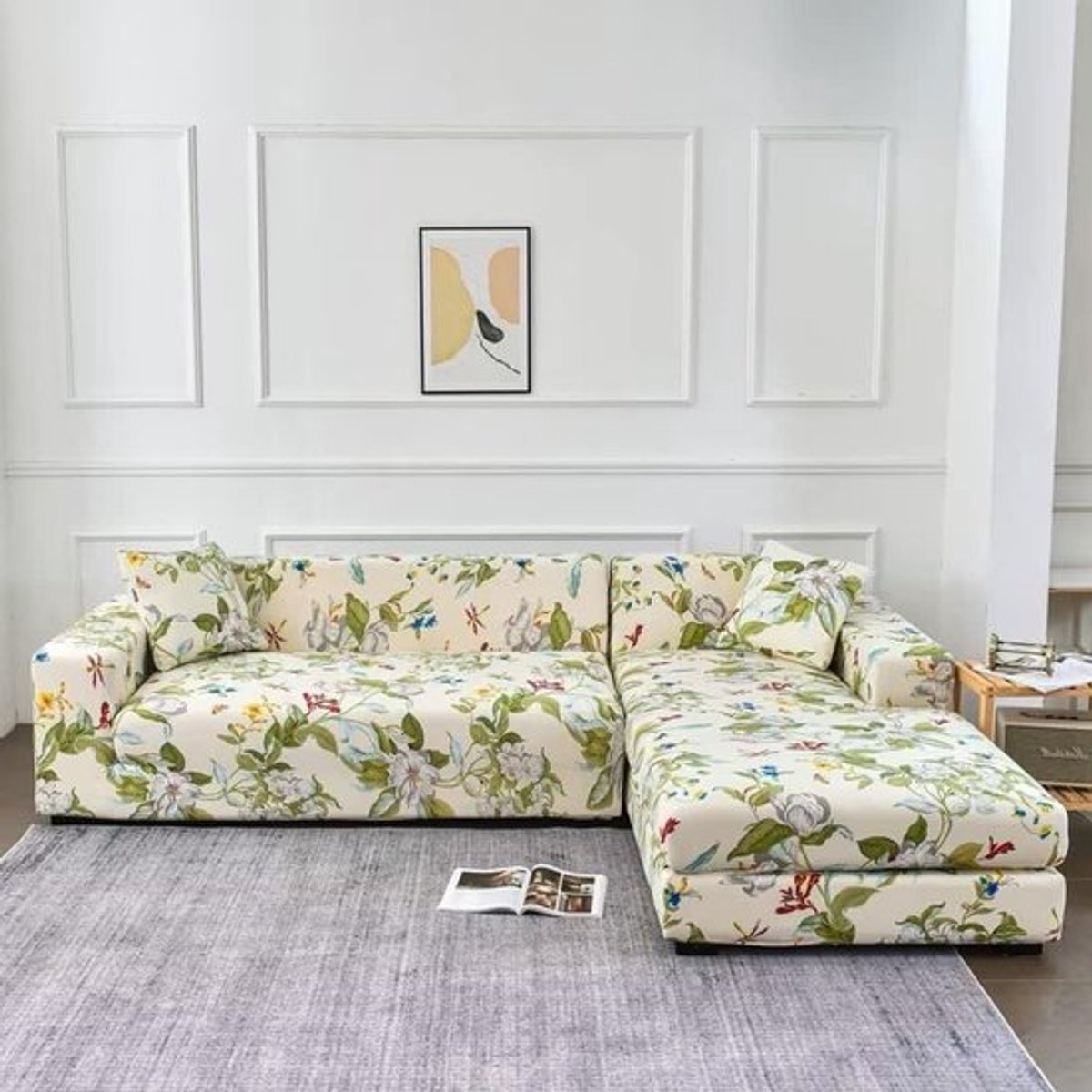 Bankhoes voor 3-zitsbank - Verwijderbare en antislip hoes van polyester voor woonkamer - Groene kleur, Bescherming en stijl
