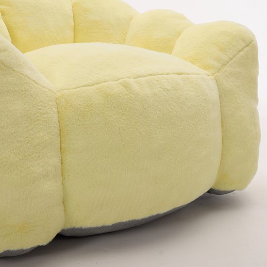 HAUSS SPOLE Fauteuil - Lotusvormig Compact Design - Zachte Velvet Bekleding - Voor Woonkamer En Slaapkamer - Geel van HAUSS SPOLE — afbeelding 4