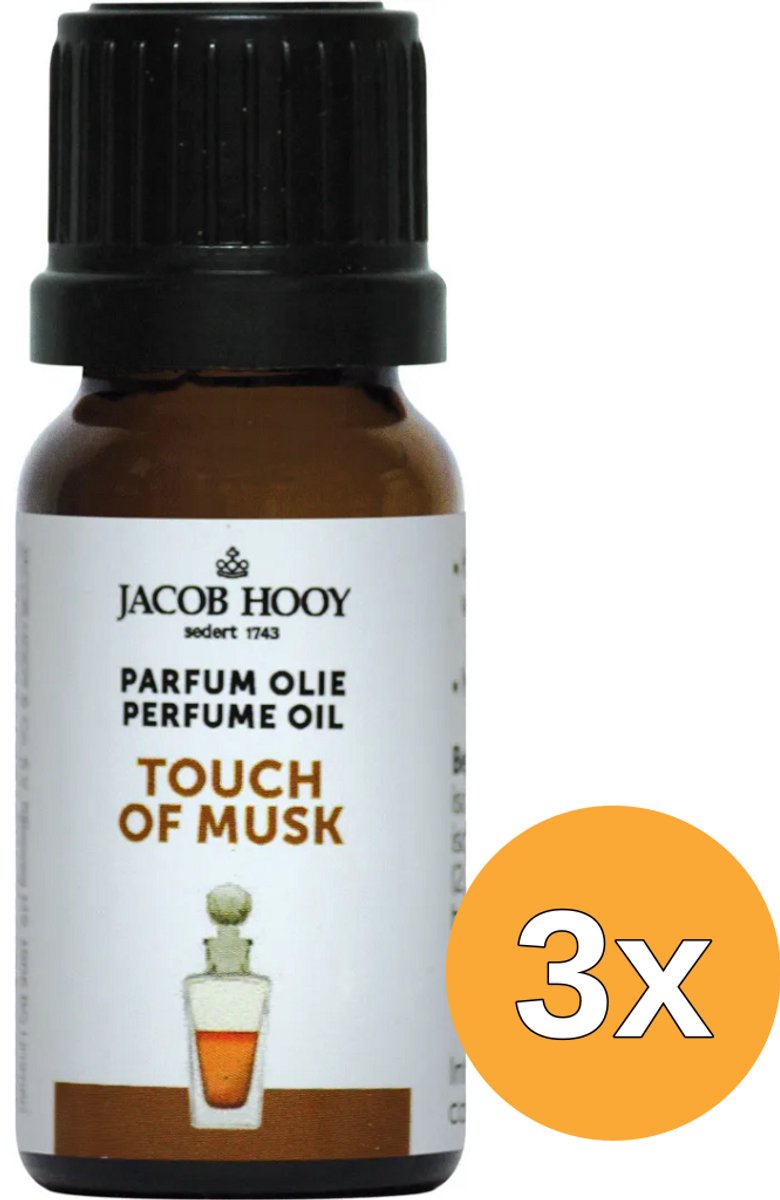 3x Jacob Hooy Parfum olie musk (10 ml)