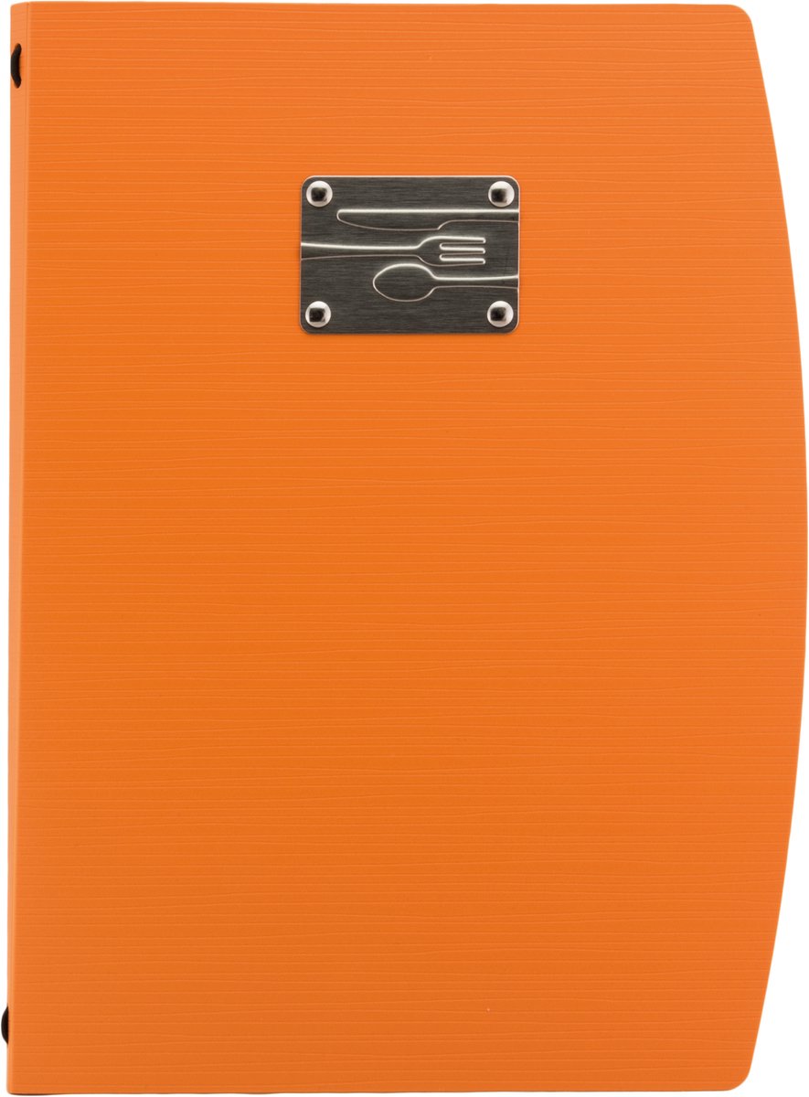 Securit® Menukaart | Menukaart map A4 Rio bestekmotief - oranje