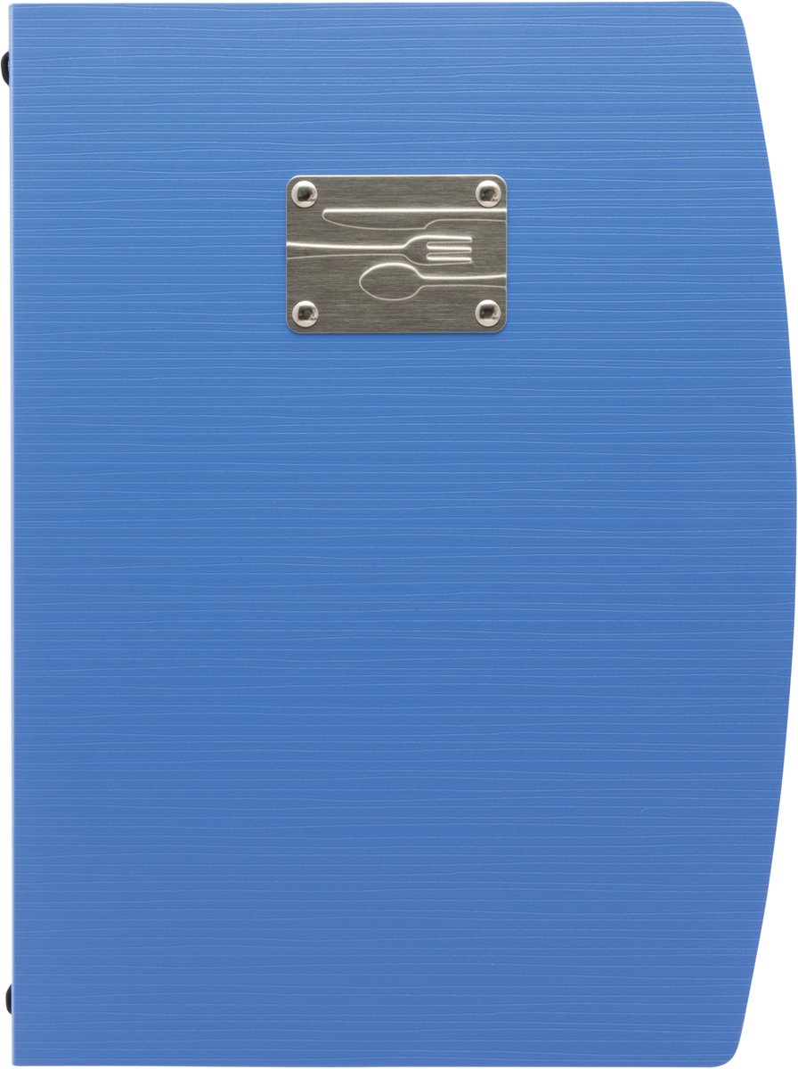 Securit® Menukaart | Menukaart map A4 Rio bestekmotief - blauw