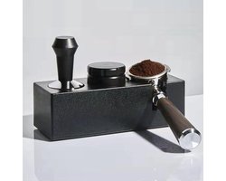 Tamperstation voor zeefdragers, in hoogte verstelbaar - Espresso tamper station van ABS - Antislip Barista tamping station met gaten - Geschikt voor tamper, leveler en WDT tool