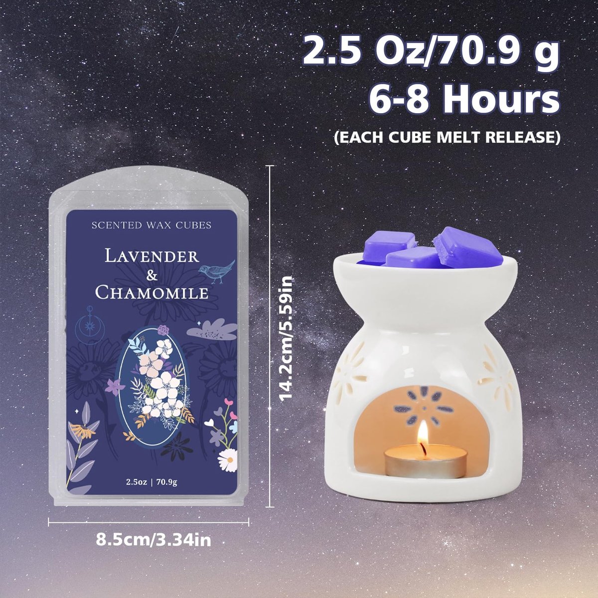 Solidchoice - Geurwas Melts Lavendel Sandelhout Salie Kamille Jasmijn 8x71g