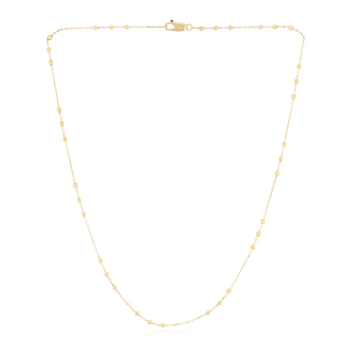 Cavill - Elegante Halsketting 925 Sterling Zilver - 45,5 cm - Lichtgewicht - Verstelbaar - Verguld - Stijlvol voor Dames