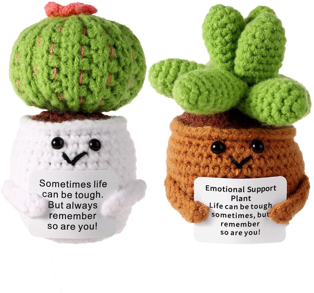 Solidchoice - Set van 2 Gehaakte Planten, Mini Cactus en Succulent voor Decoratie