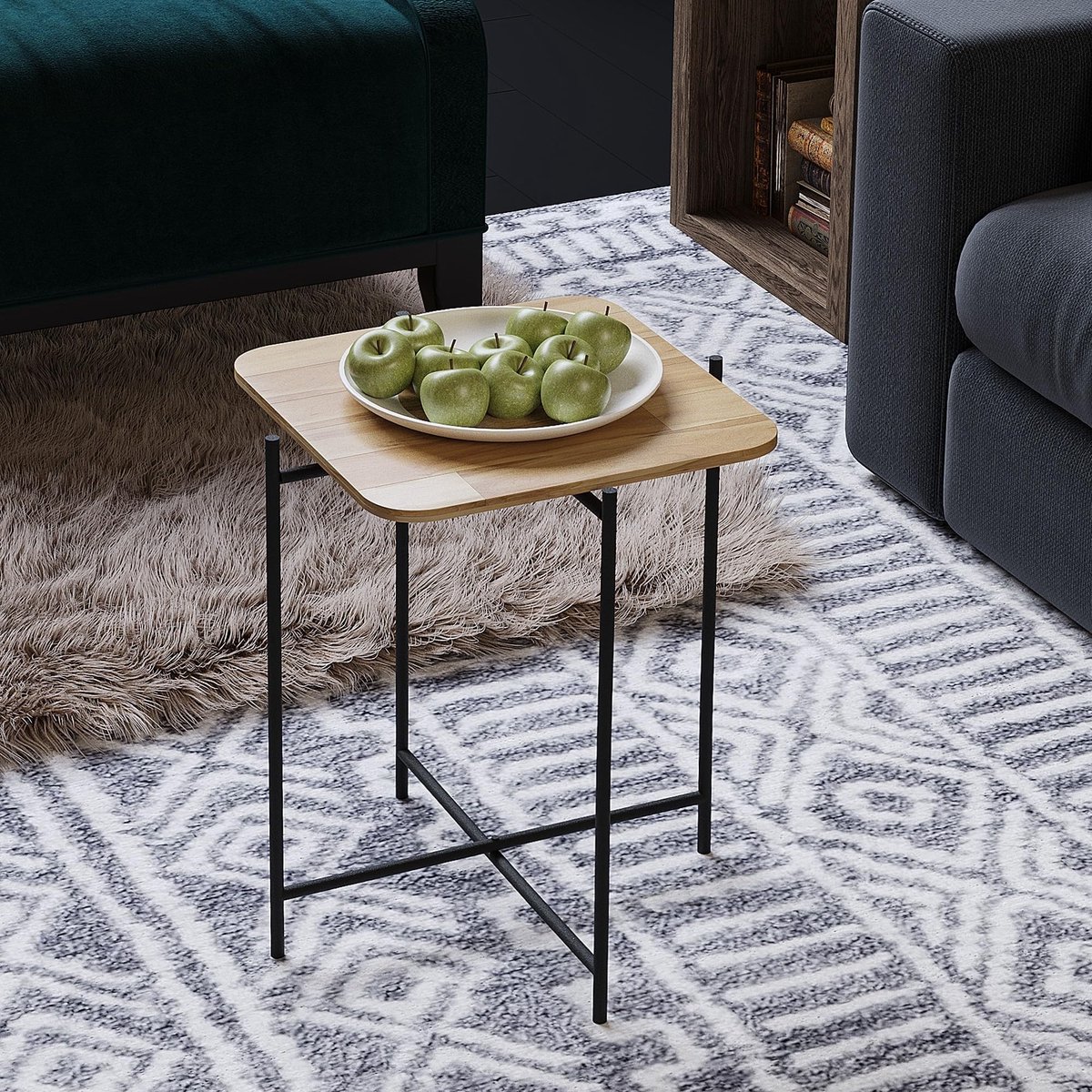 Solidchoice - Stijlvolle Koffietafel met Metaal Frame 46 x 56 x 46 cm