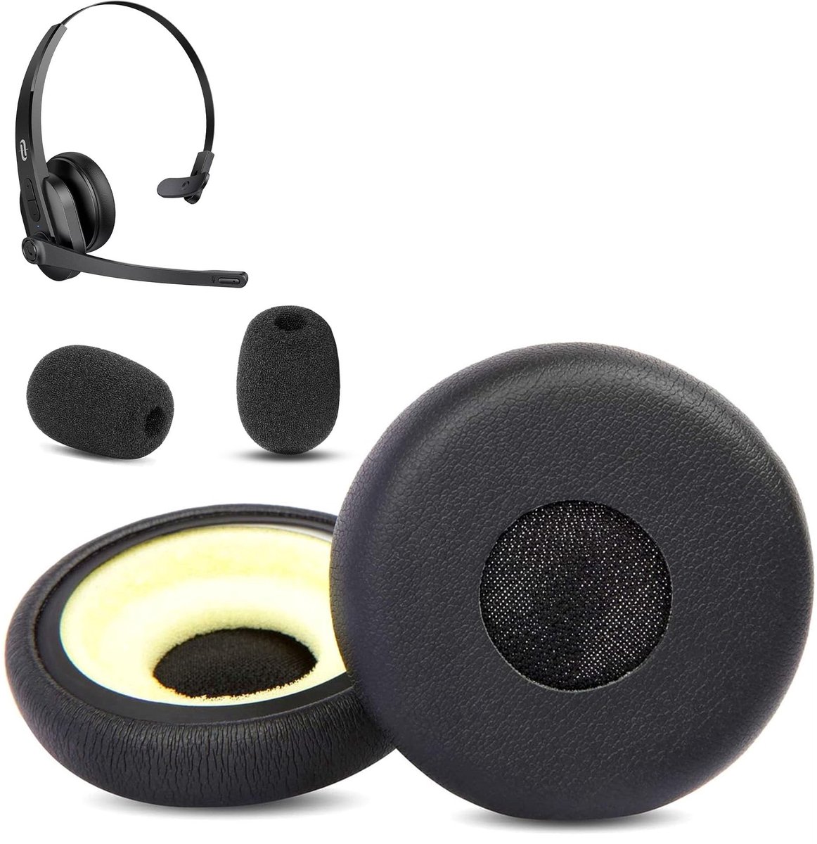 Solidchoice - Vervangende Oorkussens voor Mono Headset met Geheugenfoam