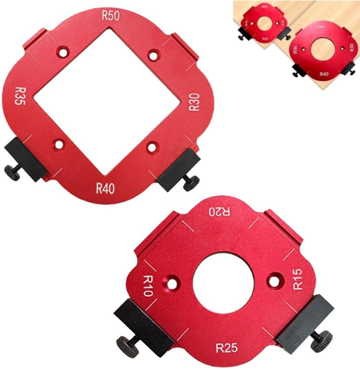 Solidchoice - Router Jig Radius Template Set voor Nauwkeurig Houtbewerking