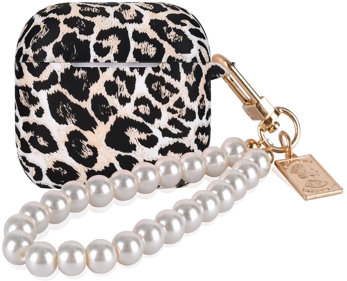 Solidchoice - Leopardpatroon Hoes voor AirPods (4e Generatie) met Sleutelhanger
