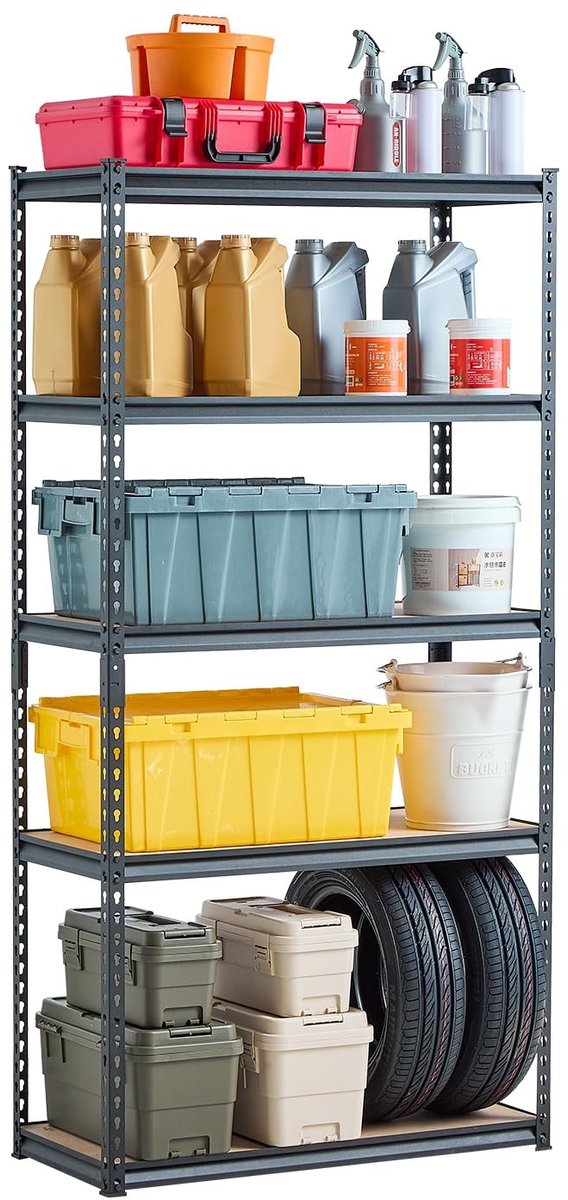 Solidchoice - 5-Tier Garage Opslagrekken, Tot 900 kg