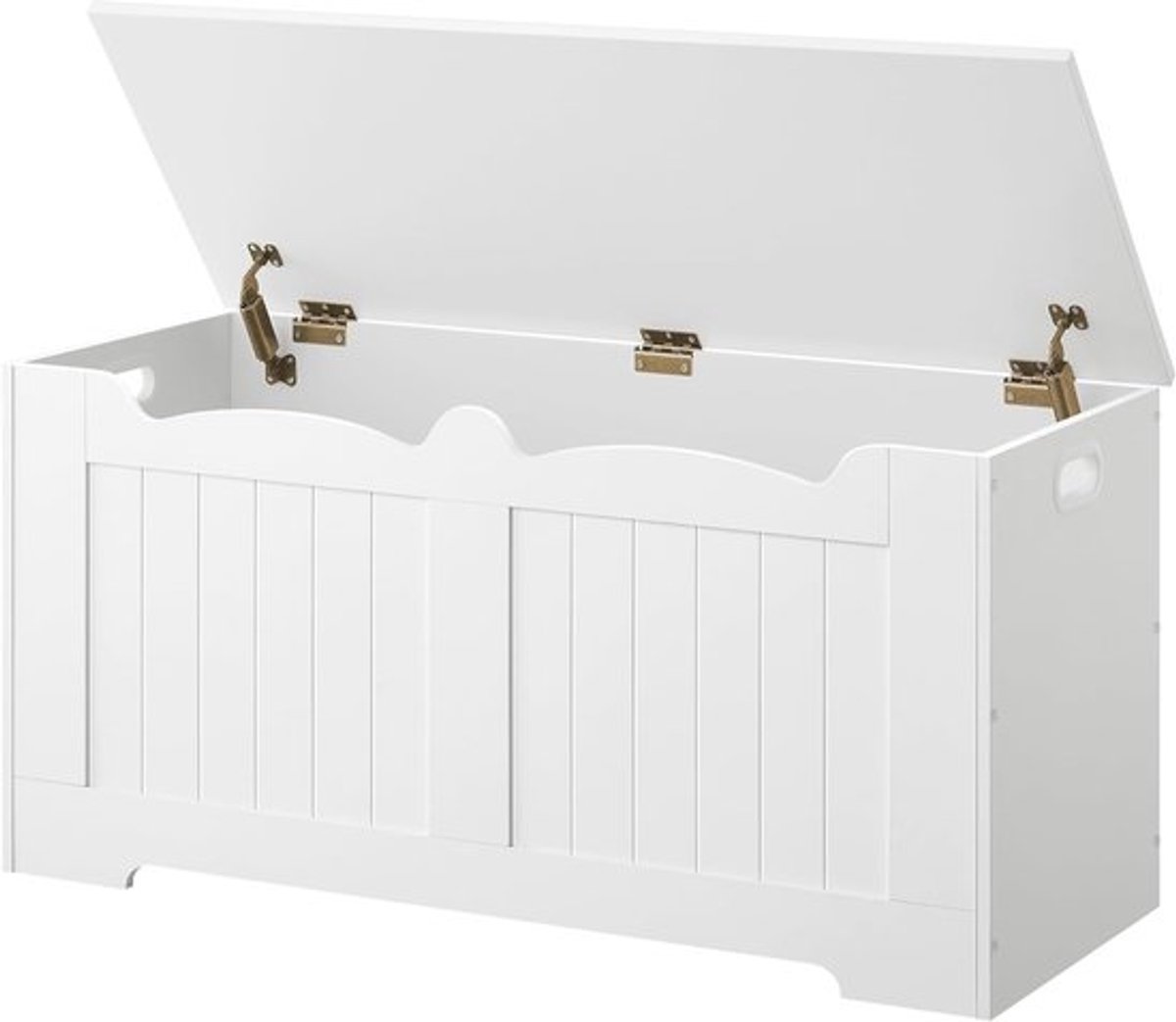 Schoenenbank met Opbergruimte en Veilige Scharnieren voor Hal, Slaapkamer en Woonkamer - 40 x 100 x 48 cm - Wit en Stijlvol Design