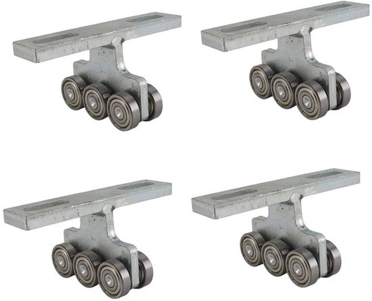 Zeswielige trolley voor brede luchtkanalen, soepel glijdend, eenvoudig te installeren, ideaal voor meubels en deuren