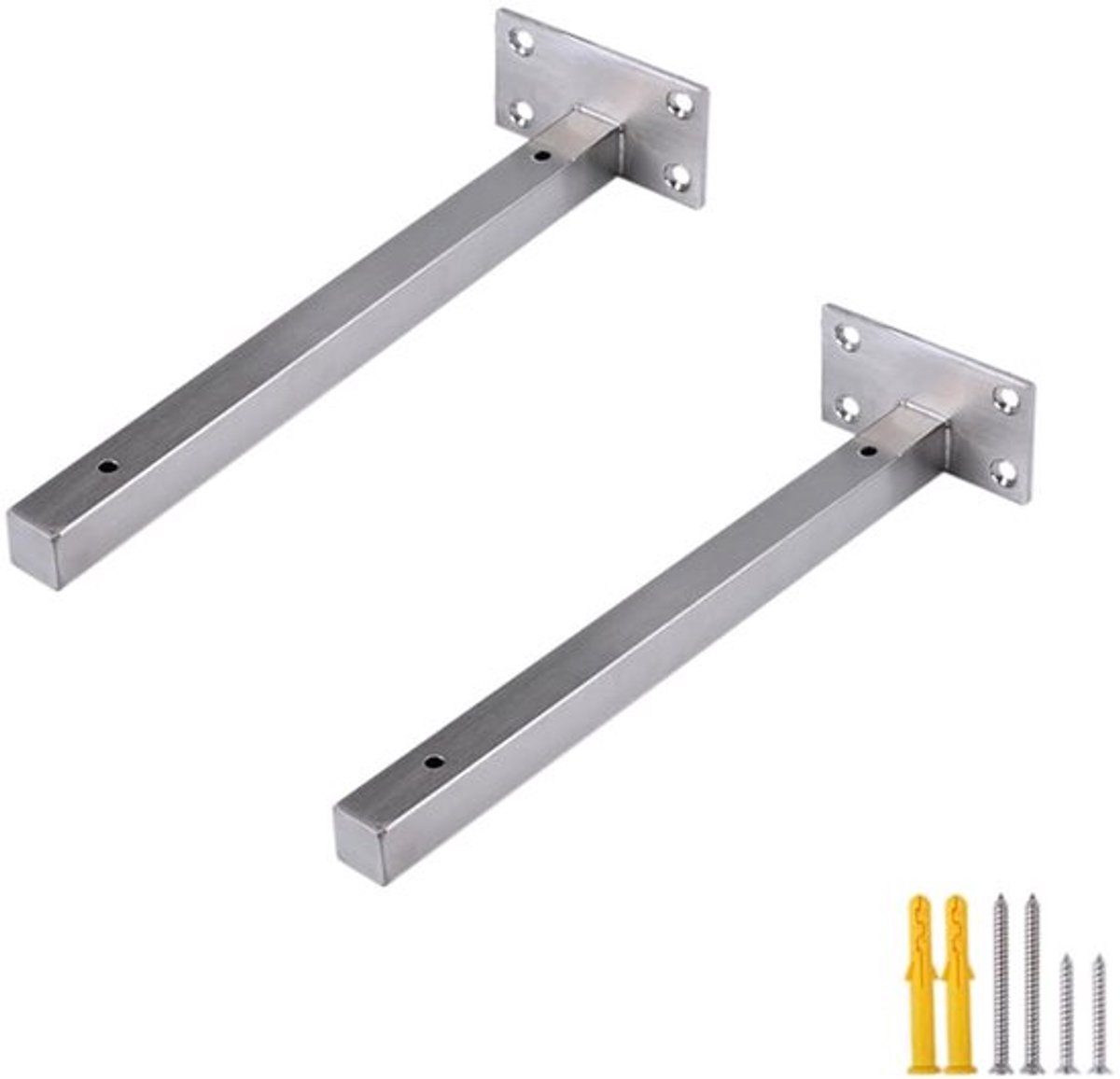 Plankbeugels Heavy Duty - Roestvrij Staal - Wandmontage - Ondersteuning voor Planken - Industrieel Design - 250mm - Planksteunen
