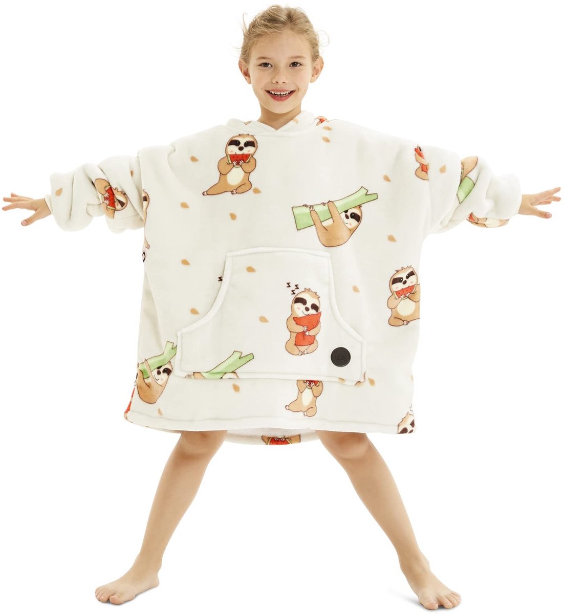 Solidchoice - Oversized Hoodie Dekentje van Sherpa Fleece voor Kinderen