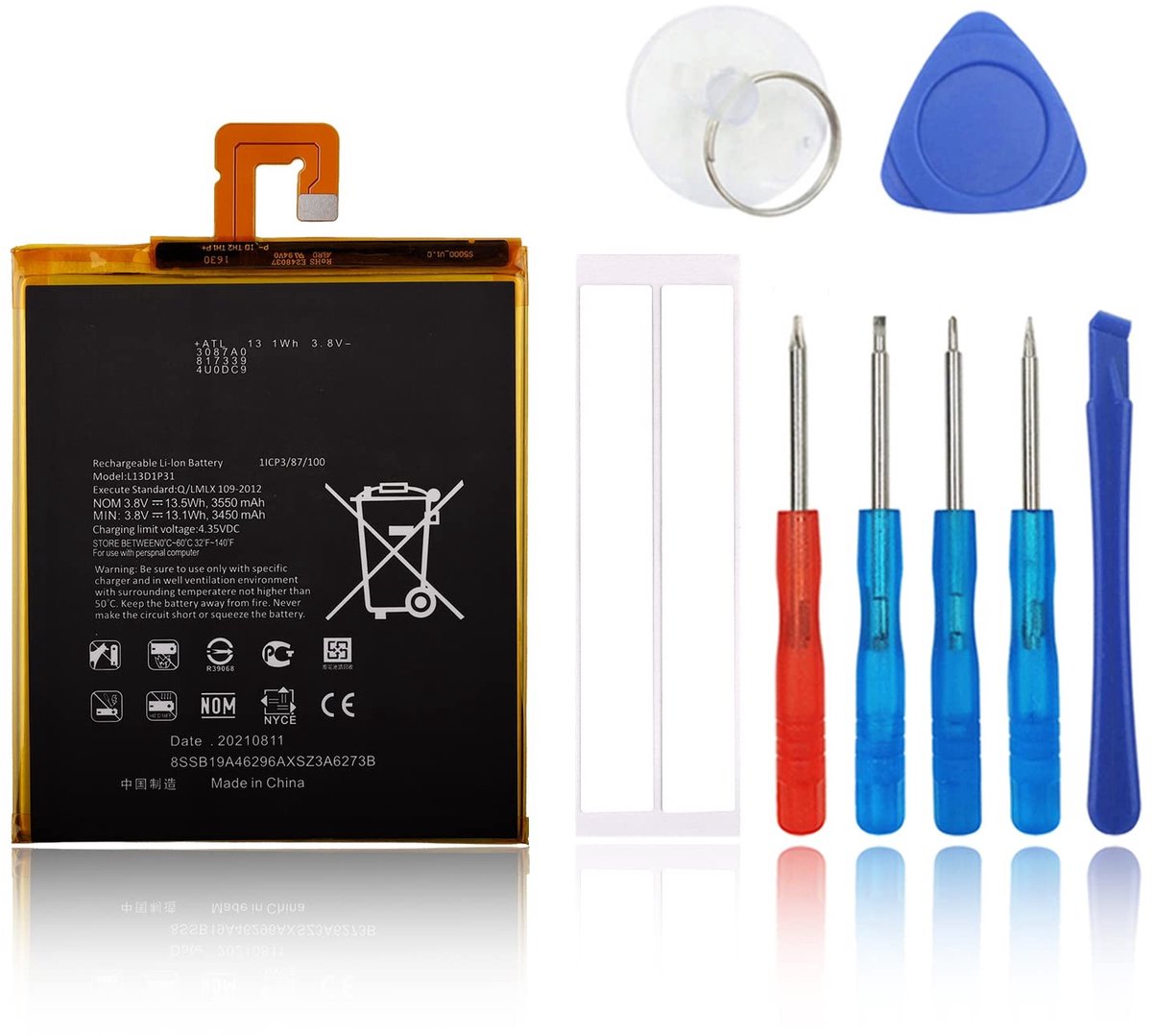 Solidchoice - Vervangende Batterij voor Tablet met Gereedschapsset