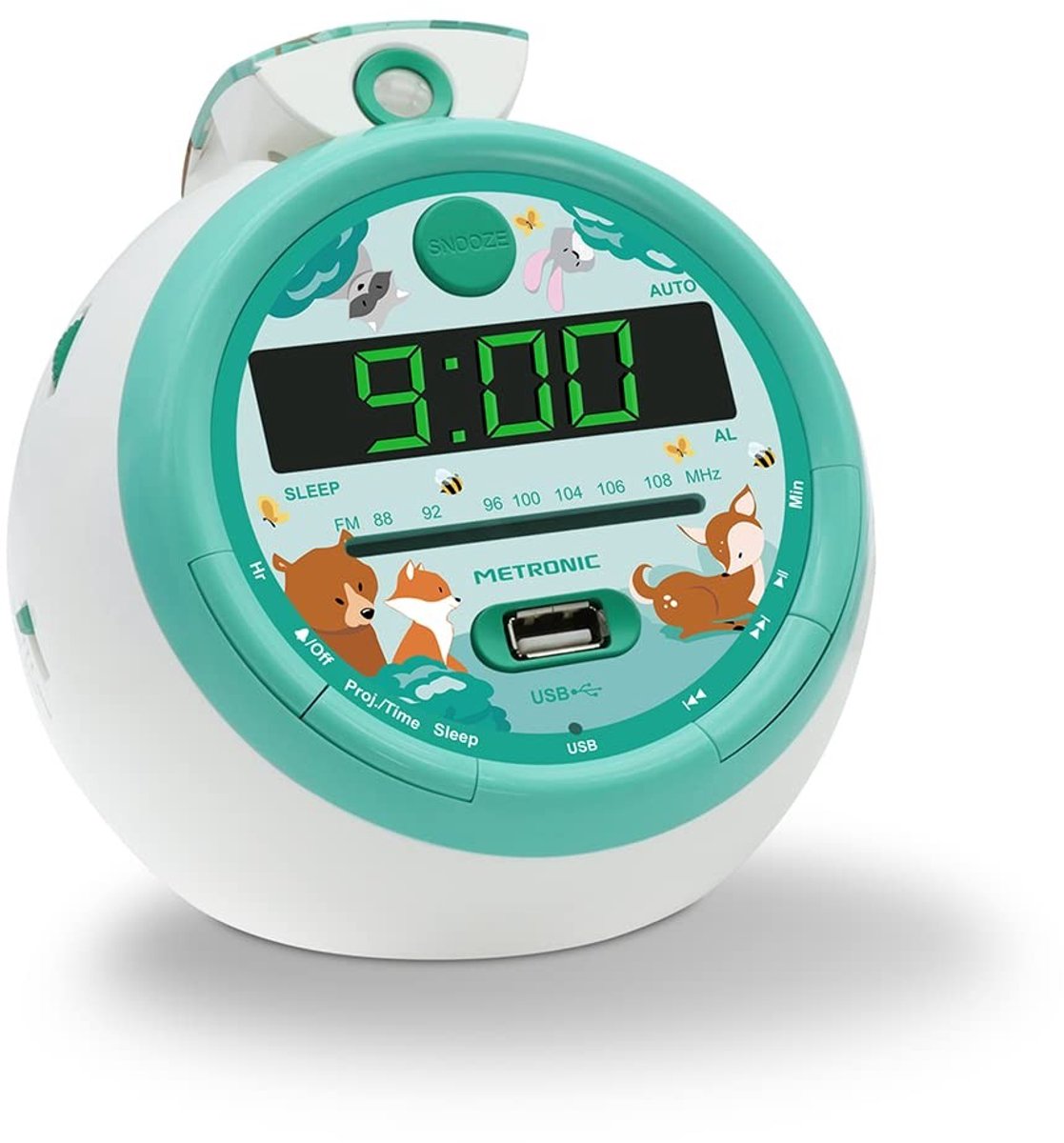 Solidchoice - FM Alarmklok Radio met USB en Projectie