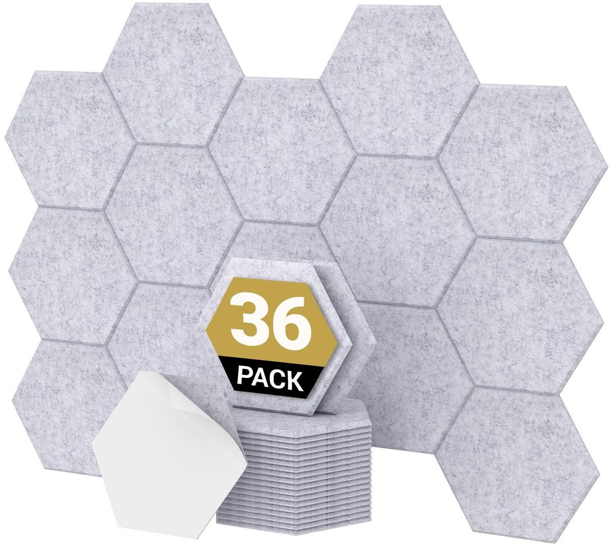 Solidchoice - 36 Stuks Akoestische Panelen Hexagonaal 30 x 26 cm