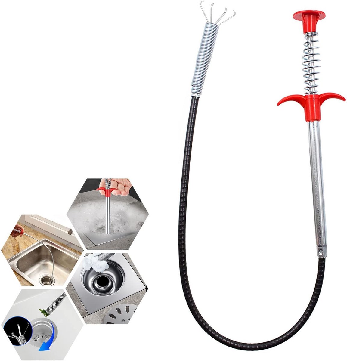 Solidchoice - Flexibele Afvoerontstopper van 56 cm voor Gootsteen