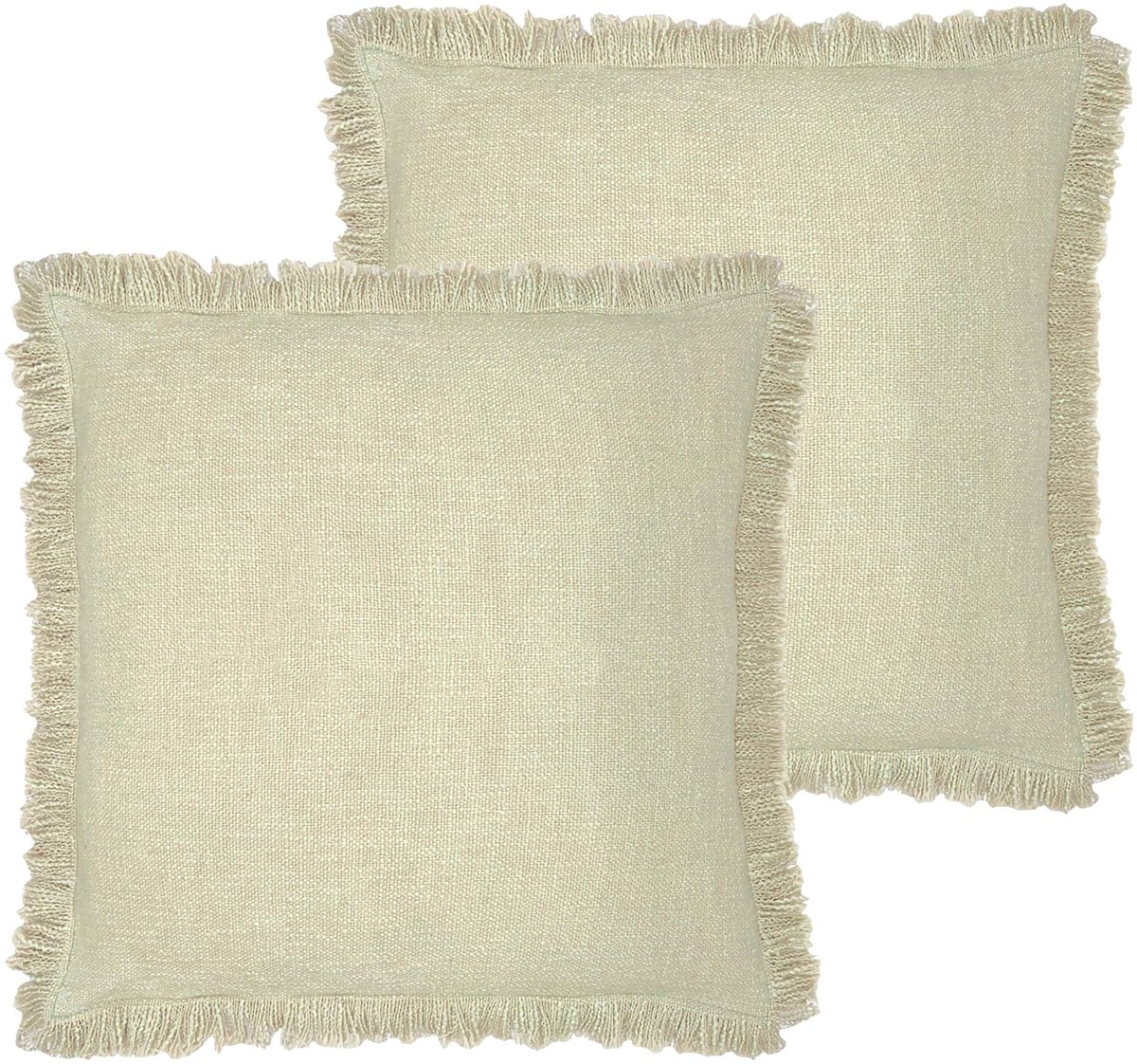 Solidchoice - Set van 2 Polyester Gevulde Kussens in Ecru