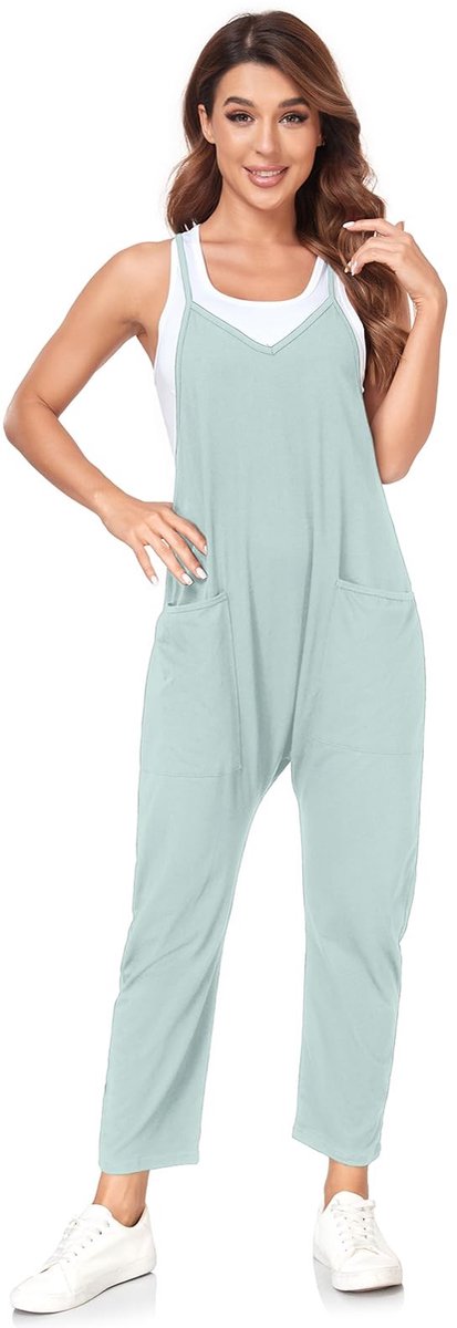 Solidchoice - Dames Jumpsuit Zomer met V-Hals en Praktische Zakken